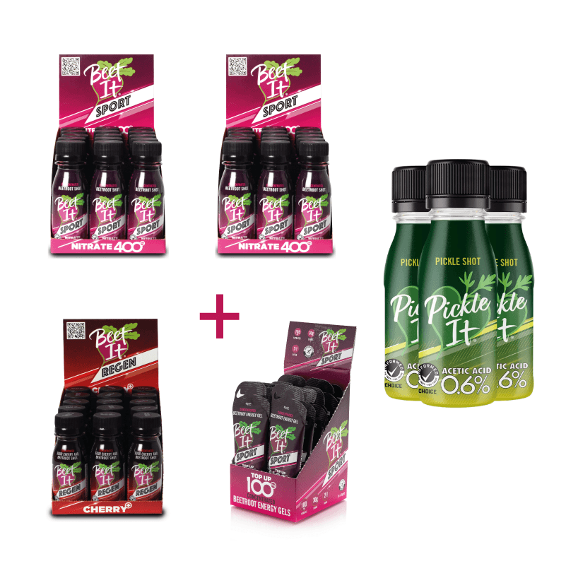 ELITE Sport balíček - Velikost balení: 2 balení Beet It Sport + 1 balení Beet It Regen Cherry+ + 1 balení Beet It Sport Energy Gel + 1 balení Pickle It